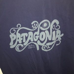 Blue Patagonia Organic Cotton T Shirt.